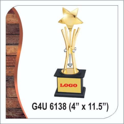Golden Metal Trophy 4 X 11.5 Inches Golden Metal Trophy 4 X 11.5 Inches
